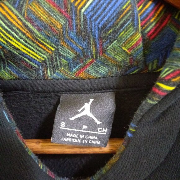 Air Jordan BHM Black Multicolor Pullover Hoodie - Sz Small - Picture 9 of 10